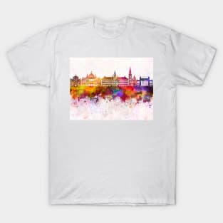 Antwerp skyline in watercolor background T-Shirt